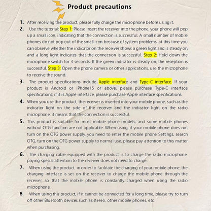 Wireless Collar Microphone, Portable Audio Noise Reduction Mic for Iphone, Tablet, Collar Mini Microphones, Wireless Mic for Video Recording, Teaching Speech Mic, Streaming Equipment